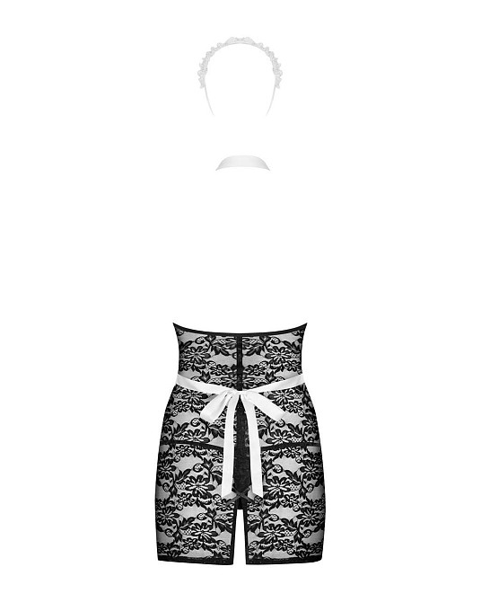 Еротичний костюм покоївки Obsessive Servgirl costume S/M, халат, стрінги, фартух, обруч Sex Aura Київ - фото 4