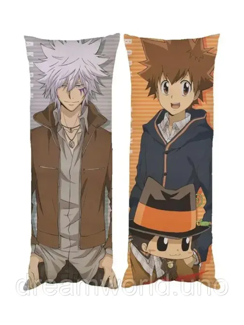 Подушка дакимакура Тсуна Бьякаран аниме Реборн декоративная ростовая подушка для обнимания 30х60 Харьков - изображение 1