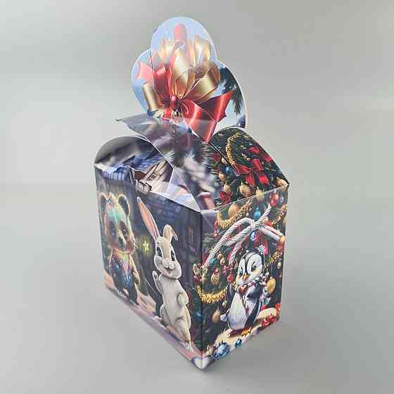 Новогодняя подарочная картонная упаковка для конфет (1000грм) №196 