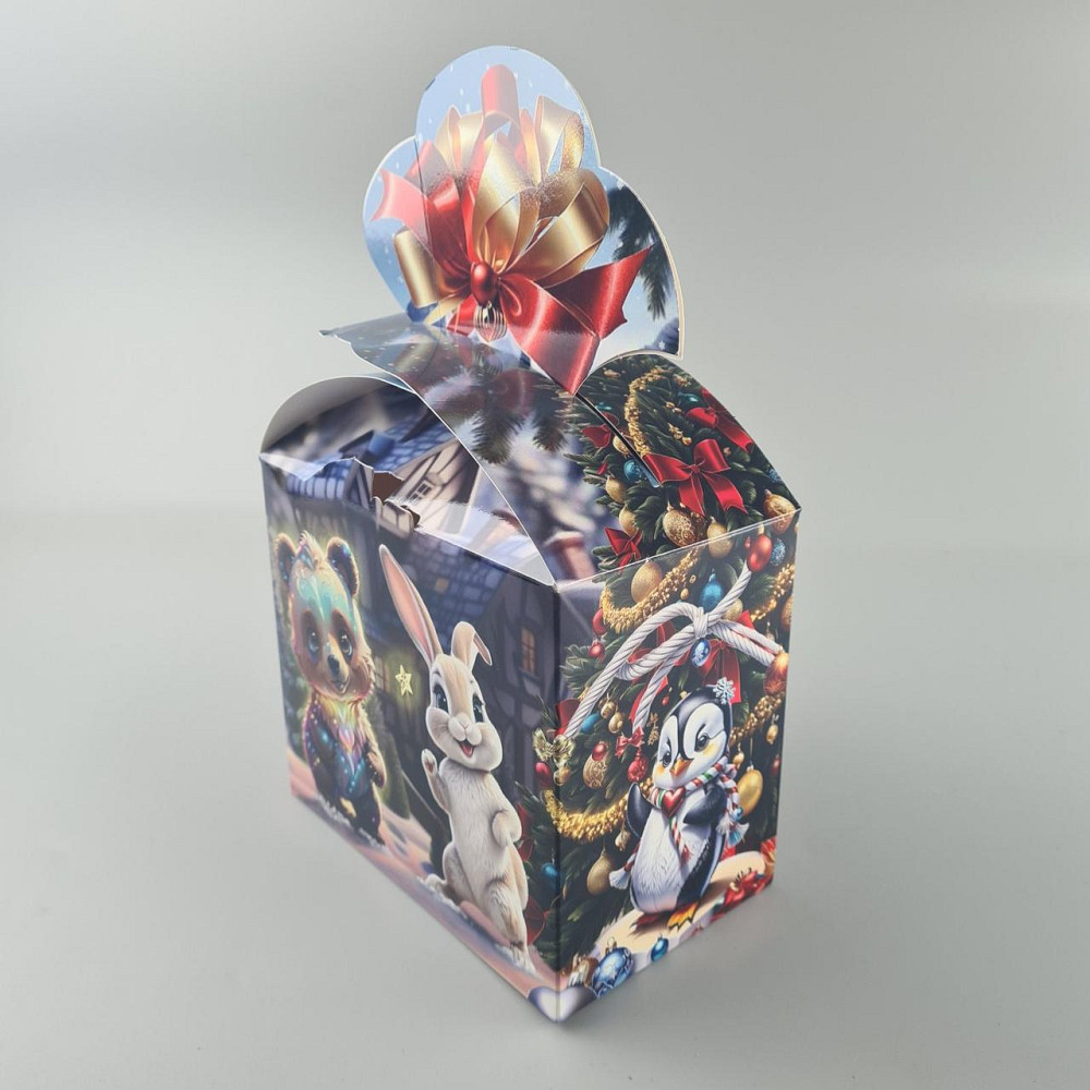 Новогодняя подарочная картонная упаковка для конфет (1000грм) №196 