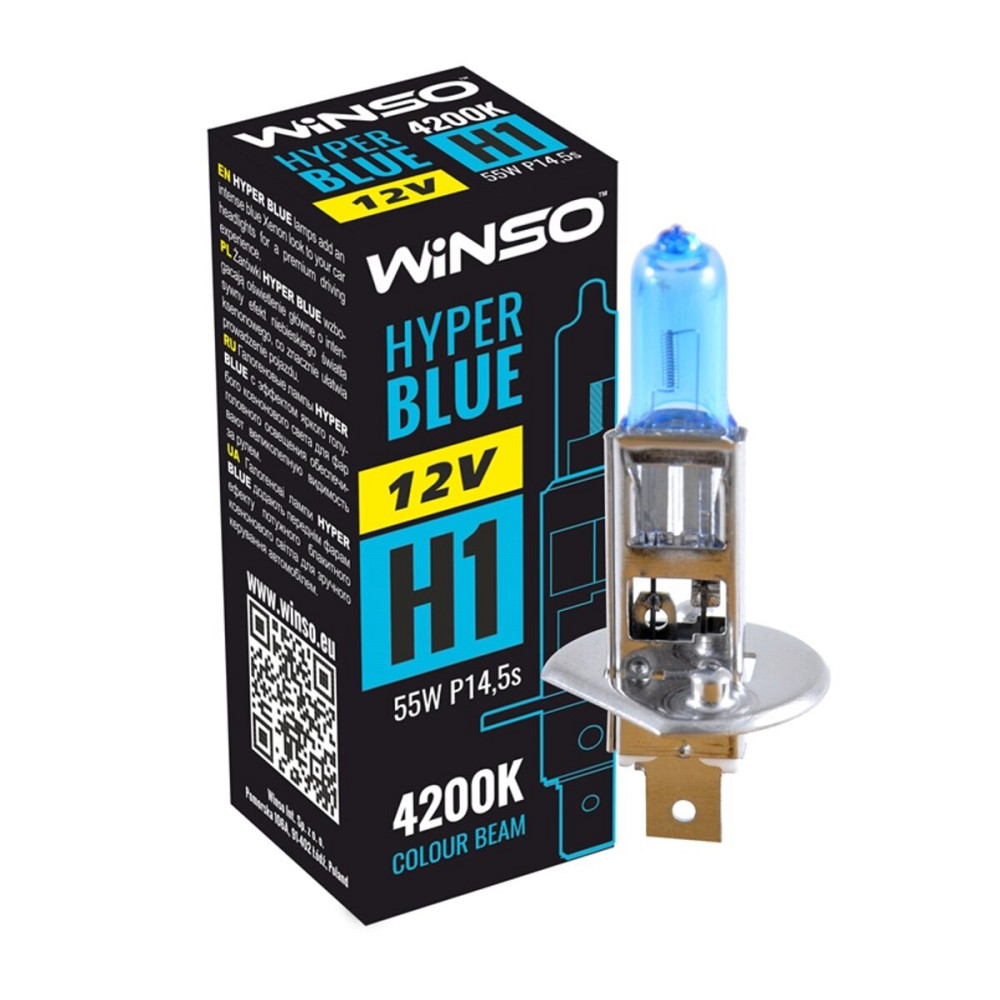 Галогеновая лампа Winso H1 12V 55W P14.5s HYPER BLUE 4200K Київ - фото 1