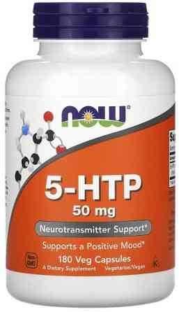 5-гідрокситриптофан Now Foods 5-HTP 50 мг 180 вегетаріанських капсул Київ