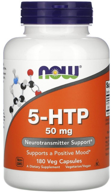 5-гідрокситриптофан Now Foods 5-HTP 50 мг 180 вегетаріанських капсул Київ - фото 1