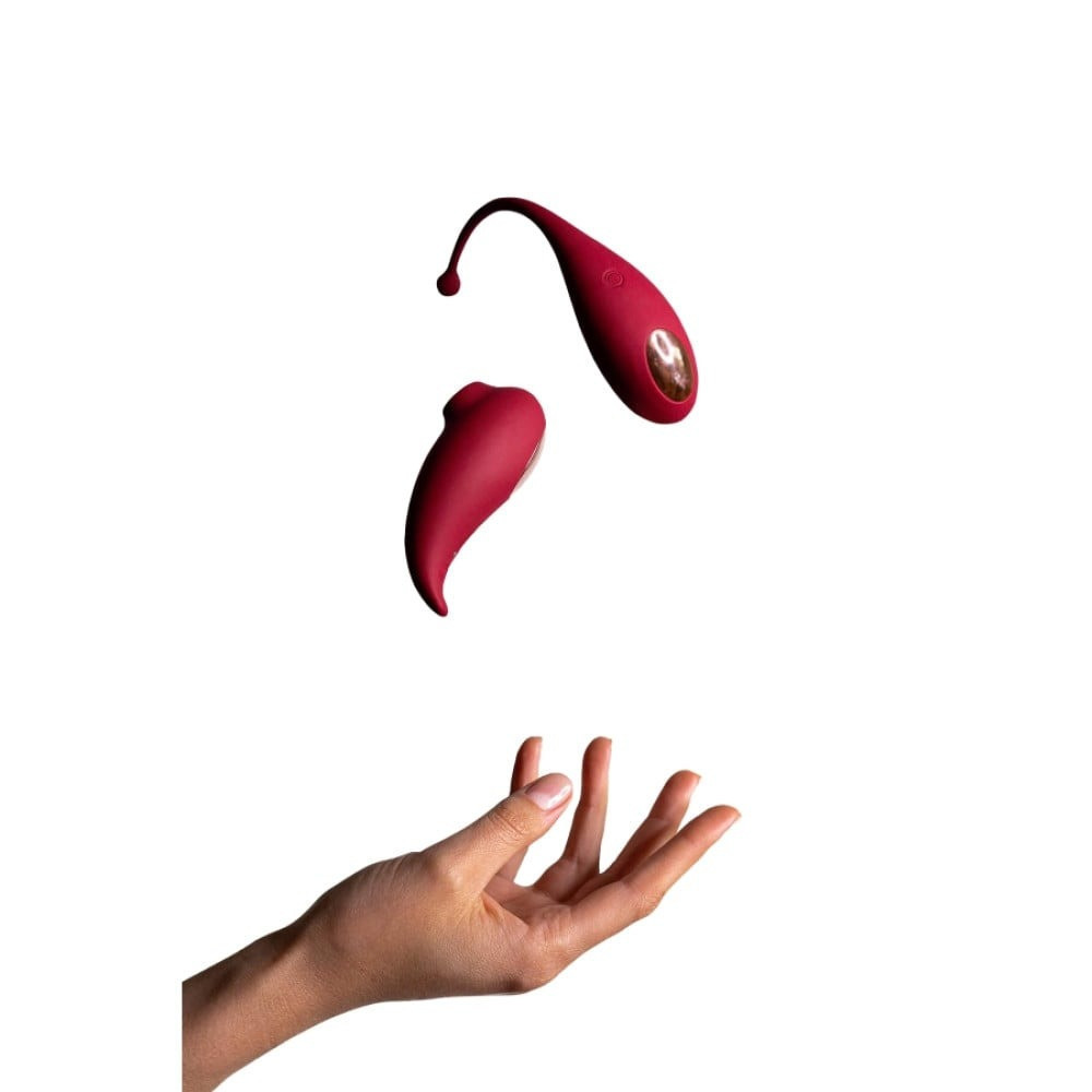 Набор смарт-вибраторов Adrien lastic Inspiration клиторальный вакуумный стимулятор+виброяйцо,красный Sex Aura Киев - изображение 2