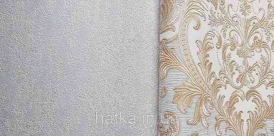 Шпалери вінілові на флізеліні AdaWall Signature1.06х10 під штукатурку структурні сіро-блакитні зі сріблом Київ