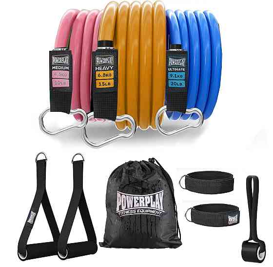 Набір трубчастих еспандерів з латексу для тренувань і реабілітації Expander Tube Set 3шт до 18,2 кг Київ