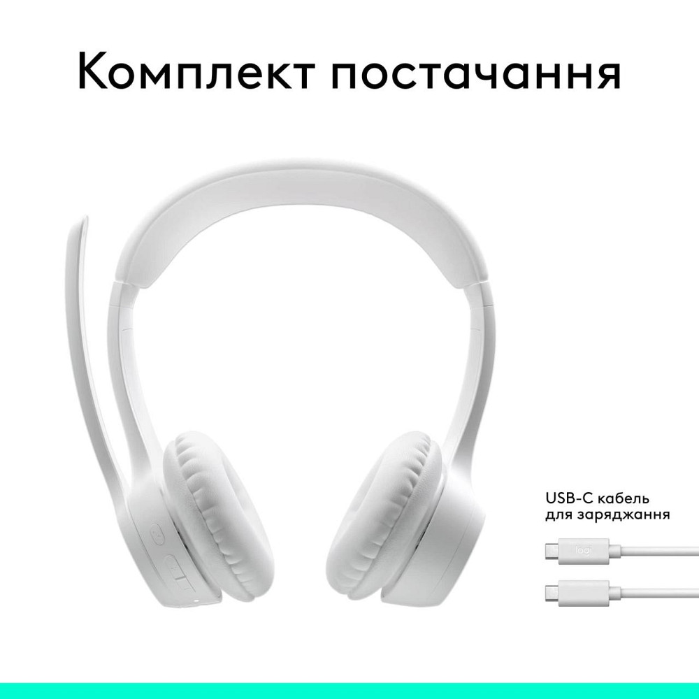 Bluetooth-гарнітура Logitech Zone 300 Wireless Off-White (981-001417) Білий Харьков - изображение 20