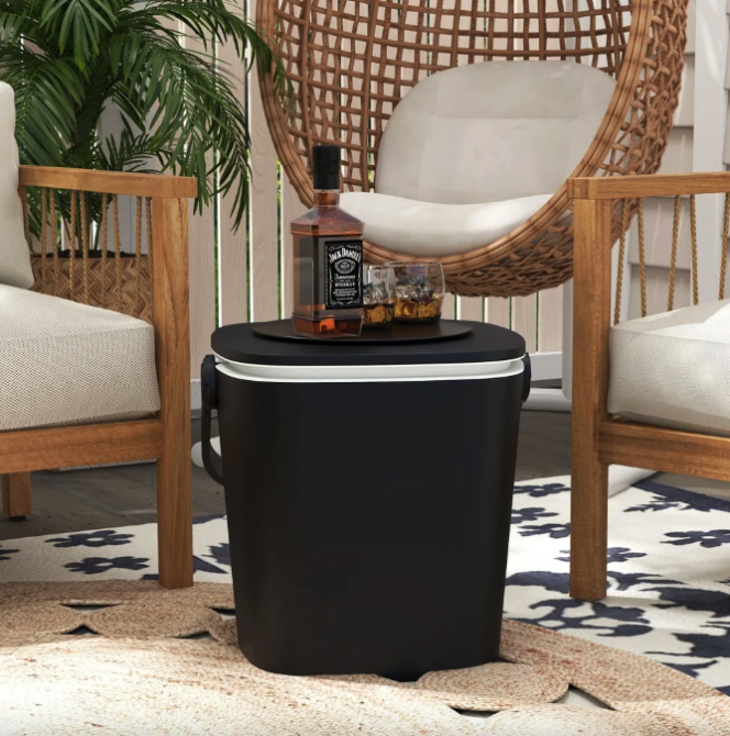 Стіл-холодильник Costway Gobar 3-в-1 з підйомною кришкою 15L чорний Киев - изображение 3