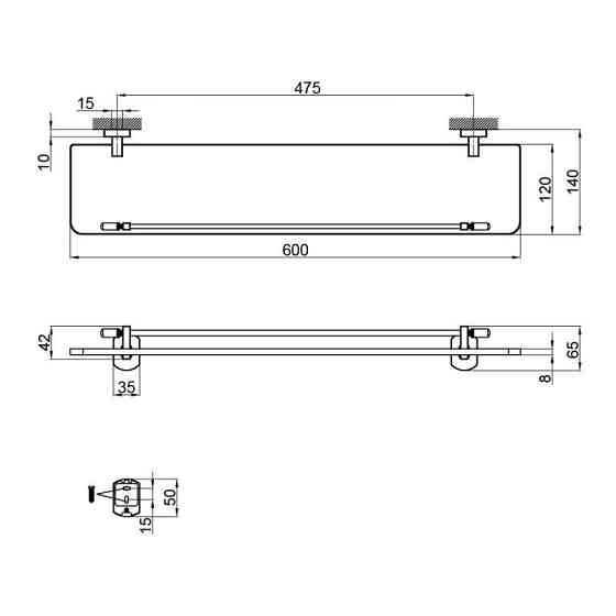 Полиця для ванної кімнати Qtap Liberty BLM 1153 чорна Київ
