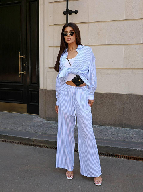 Женский стильный легкий летний костюм двойка качественный коттон 46/48 Одесса - изображение 1