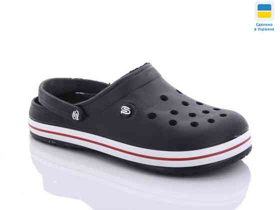 Крокси чоловічі сабо з великими дірками та підвищеною легкістю "Like Crocs" чорні Одеса