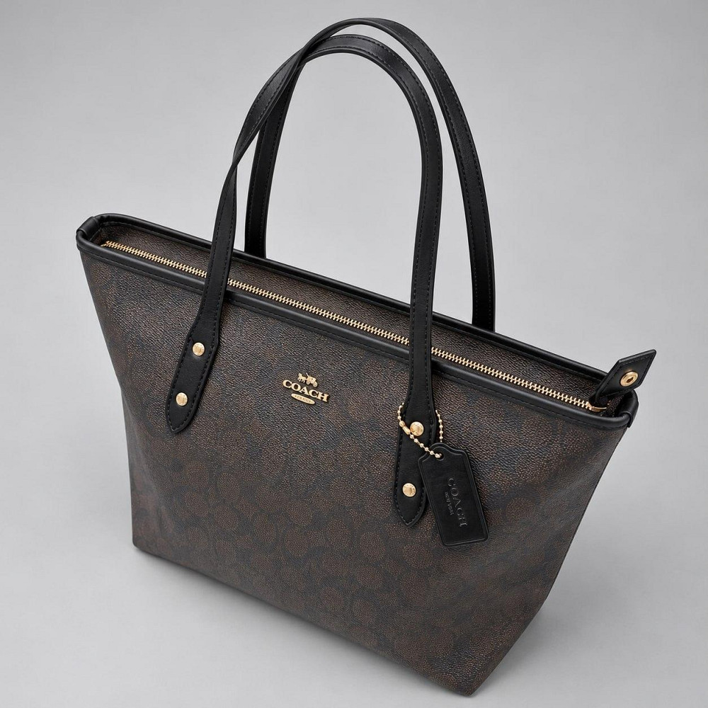 Женская сумка-шоппер Coach коричневая LUX (1386-6) Киев - изображение 6