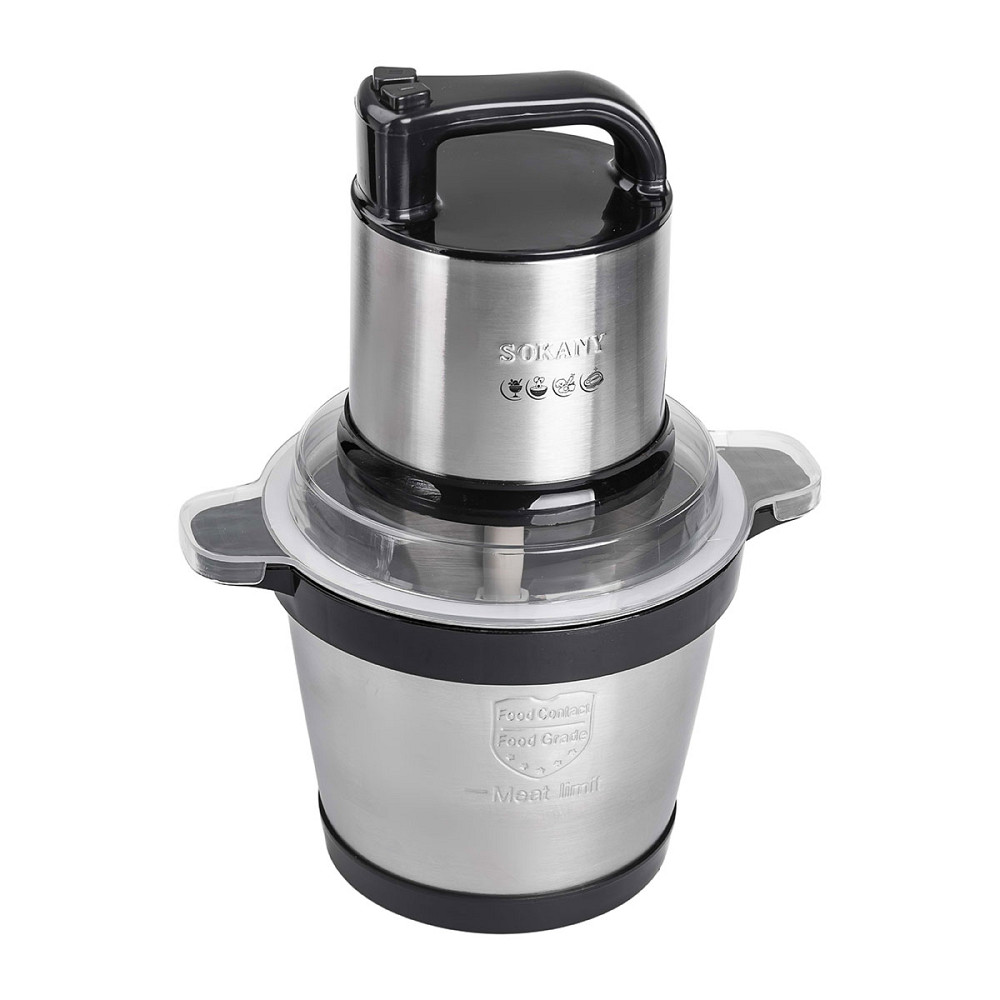 Sokany Чопер подрібнювач з чашею 3,5 літри м'ясорізка 4 леза нержавіюча сталь м'ясорубка Sokany Коломия - фото 4