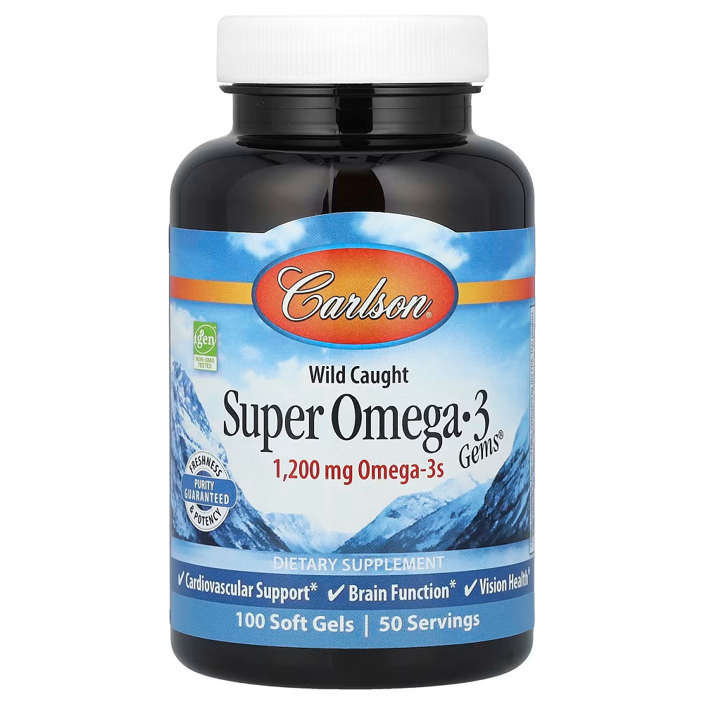 Рыбий жир (Super Omega-3) Carlson Labs, 1200 мг 100+30 капсул Київ - фото 1