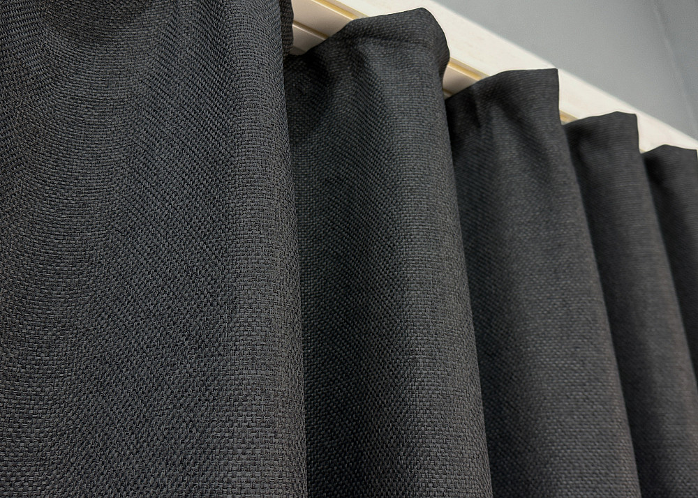 Комплект коротких штор VR-Textil Лен-блекаут № 1221ш Темно-серый 130х170см 2 шт (35-0401) Киев - изображение 8