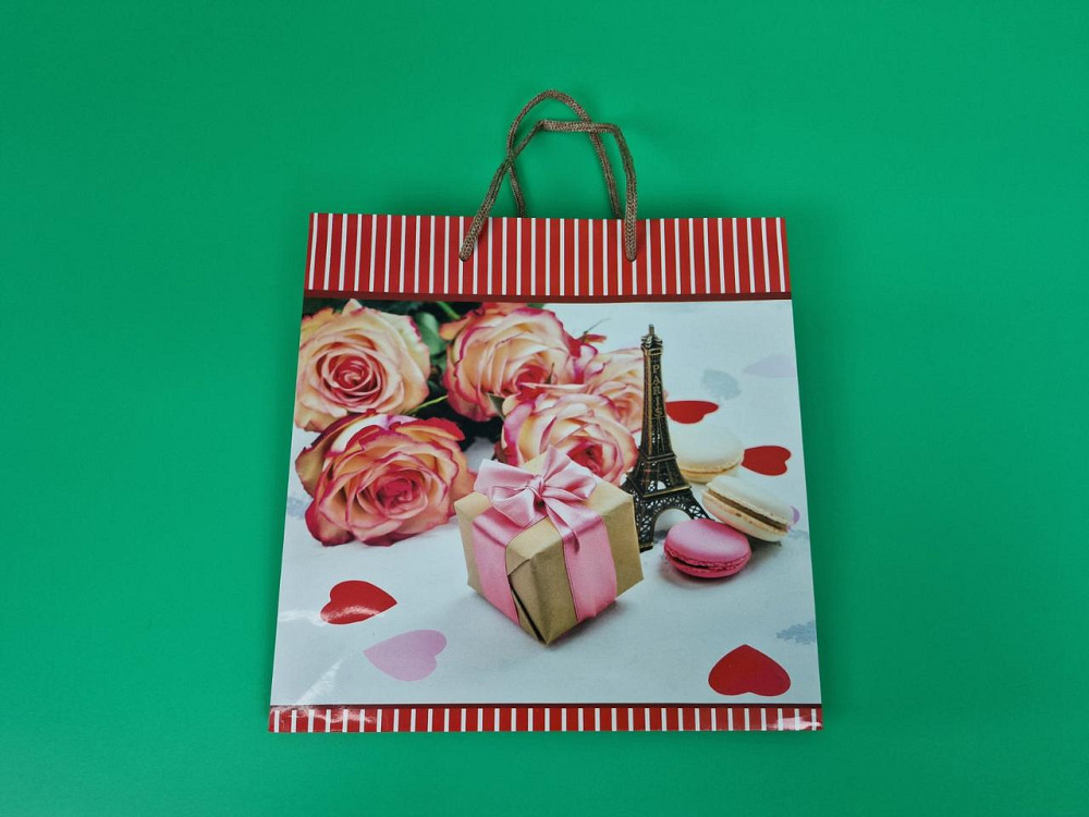 Пакет паперовий подарунковий квадратний 23*24*10 (артKV-220) (12 шт.) Харків - фото 2