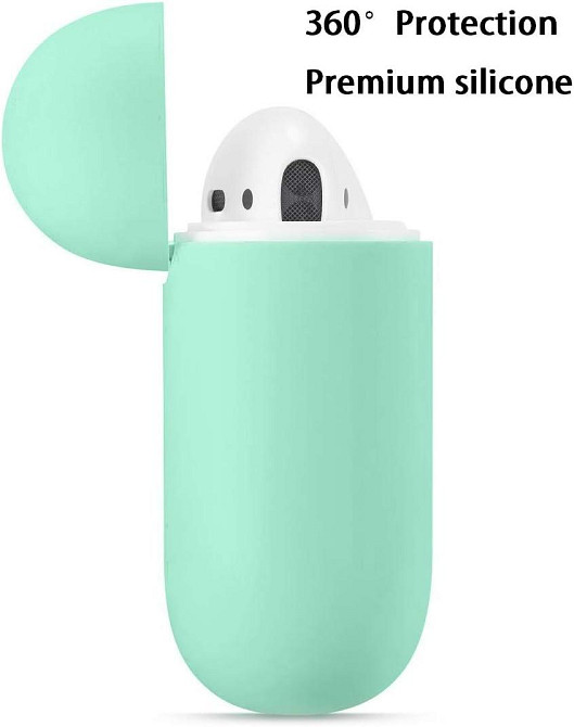 Захисний чохол для Airpods, ультратонкий силіконовий, сумісний з Airpods 1 та AirPods 2 (зелений) Дніпро - фото 5