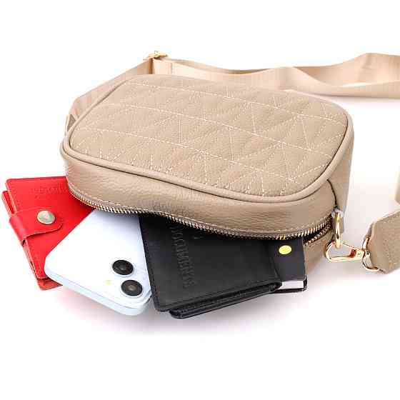 Жіноча сумка на кожен день з натуральної шкіри Бежевий (Vintage) Київ