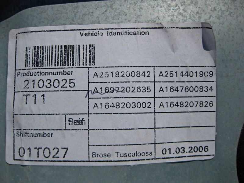 Mercedes-Benz  A1647201679 Склопідйомник передніх правих дверей ML W164 GL X164 Одеса - фото 3