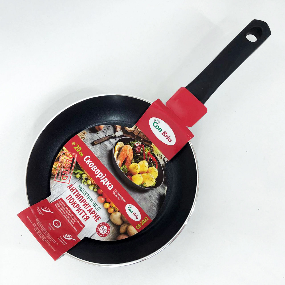 Глибока сковорода для індукційної плити Con, Лита сковорода з антипригарним покриттям QE-84 Івано-Франківськ - фото 8