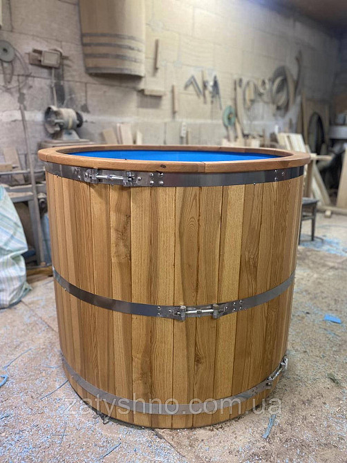 Купель з ясеня з кришкою та поліпропіленовою вставкою Київ - фото 2