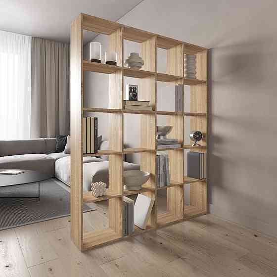 Стелаж VAYS M-3, книжкова полиця на 20 комірок, ЛДСП, 143×29×178 см - для дому, офісу, дитячої або вітальні Львів