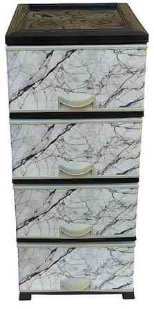 Комод пластик 375х455х900мм с рисунком Белый мрамор 4 ящика Харьков