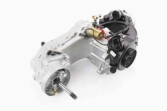 Двигун скутерний в зборі 4Т-80куб (короткий варіатор, довгий вал) + карбюратор, комутатор, котушка запалювання, повітряний фільтр Київ