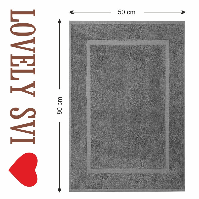 Рушники для ніг Lovely Svi – бавовна / махра - 50 x 80 см – Сірий (22402471) Київ - фото 2
