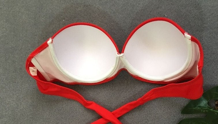 Купальник раздельный бандо женский красный Киев - изображение 3