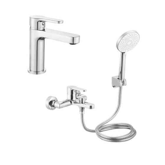 Акционный набор Lidz: Astra 001F Смеситель для раковины LDAST001FCRM48085 + Astra 006 Смеситель для ванны (c душевым гарнитуром) Киев