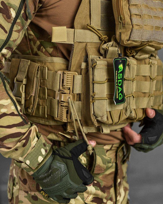 Тактична плитоноска з чотирма точками швидкого скидання Asdag кайот ВТ6795 Одеса - фото 6