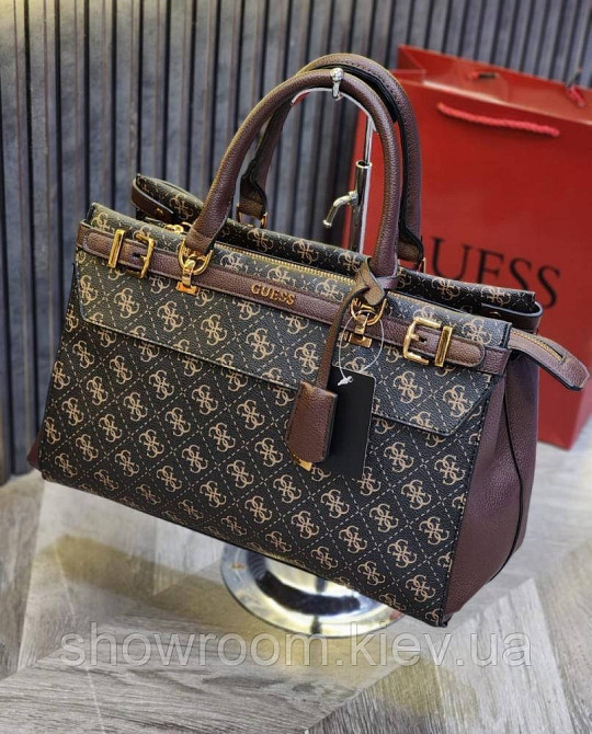 Жіноча брендова сумка Guess (842607) коричнева Київ - фото 5