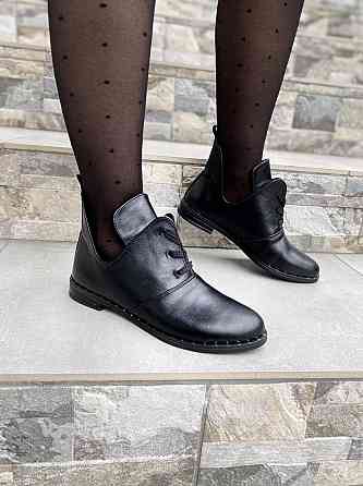 Ботильйони жіночі KRISTINA чорні натуральна шкіра весна-осінь 37р.39р. (3268) Коломия