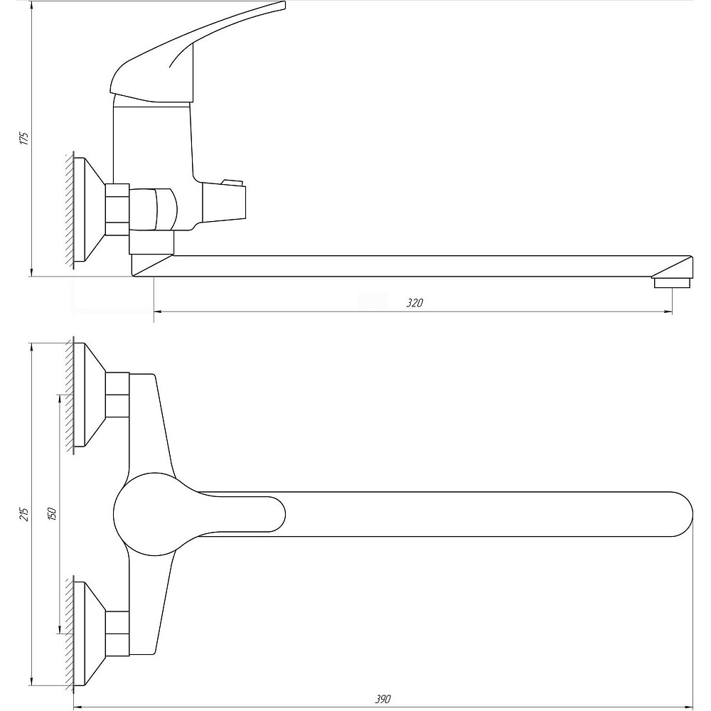 Змішувач для ванної Globus Lux Solly GLSO-0208 EURO латунь L350мм Луцк - изображение 7