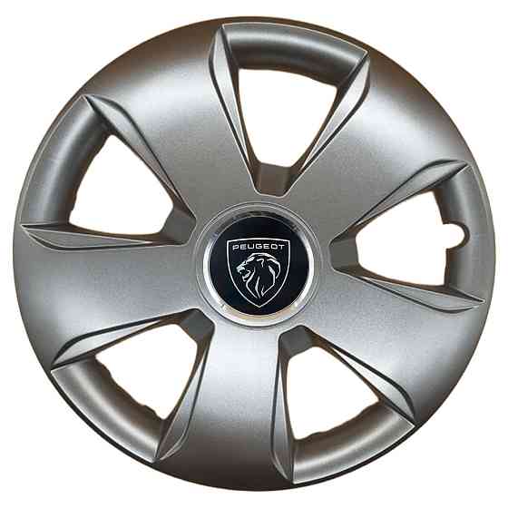 Автомобільні модельні ковпаки R13 Peugeot NEW 102 4шт, SJS, сріблясті Київ