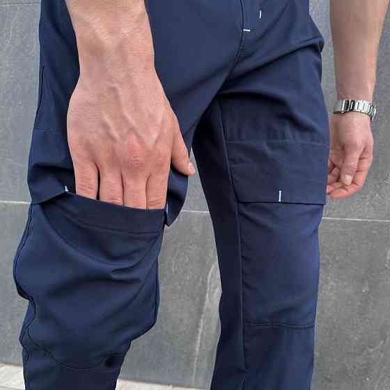 Чоловічі штани джогери з кишенями сині Pobedov Vershyna Київ