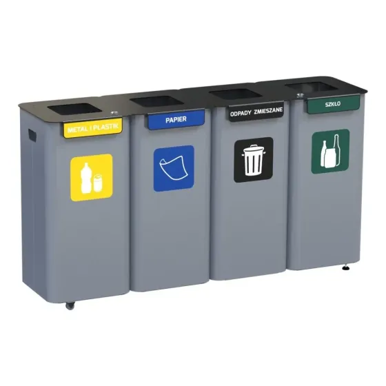 Мусорный бак для сортировки вторичного сырья - 4x70 литров - модульный ALDA MODULAR BIN Винница
