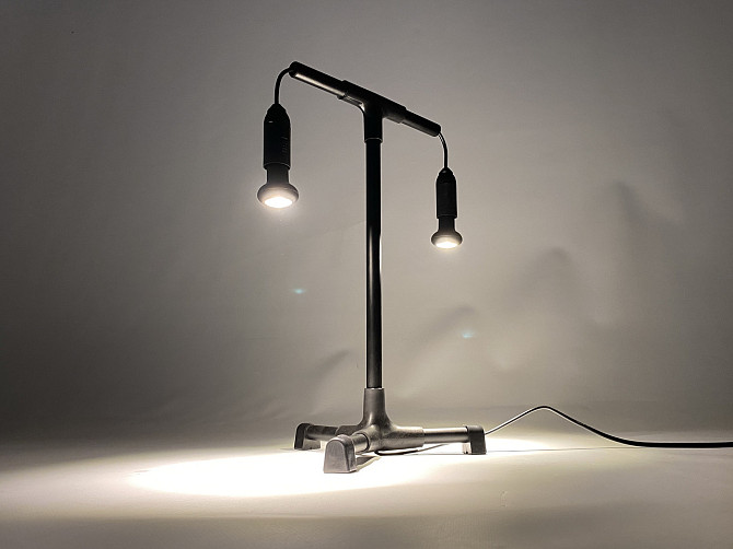 Настільна лампа Black Tandem - подвійний металевий дизайнерський LED світильник із спрямованими ламп Бориспіль - фото 7