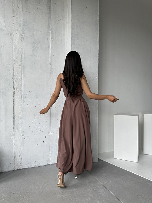 Жіночий літній сарафан максі "Charlotte" оптом | Норма і батал Шоколадний, 46-48 Київ - фото 3