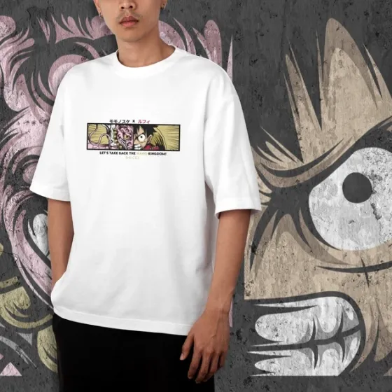 Футболка для подростка мальчика с принтом Ван Пис Luffy Wano Kingdom Размер 160 Anime10252 Днепр