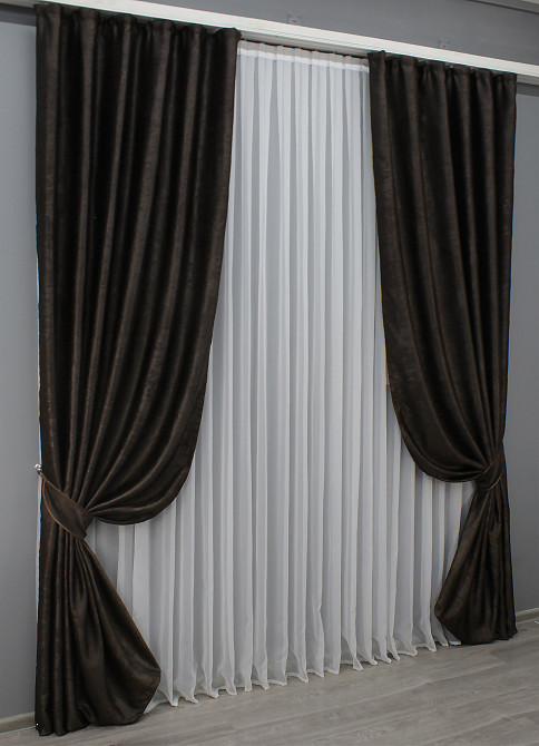 Шторная ткань софт цвет венге 1450ш Киев - изображение 5