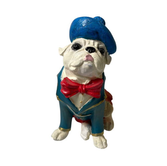 Статуетка Бульдог у шапці 21 см, гіпс Рівне