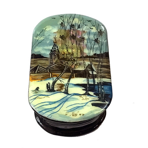 Шкатулка миниатюра из дерева Грачи прилетели Киев - изображение 1