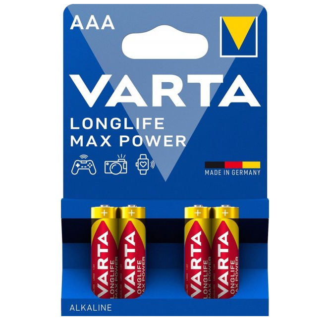 Батарейка лужна ААА/LR03 (бл-4шт) VARTA Longlife Max Power Житомир - фото 1