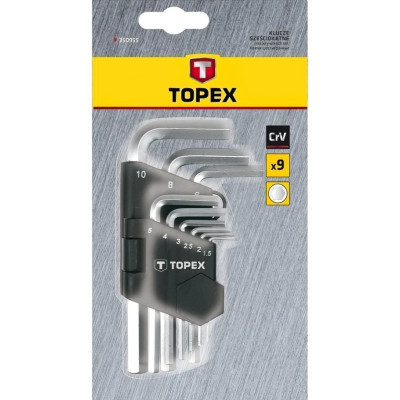 Набор инструментов Topex ключи шестигранные HEX 1.5-10 мм, 9 шт. (35D955) Винница - изображение 2