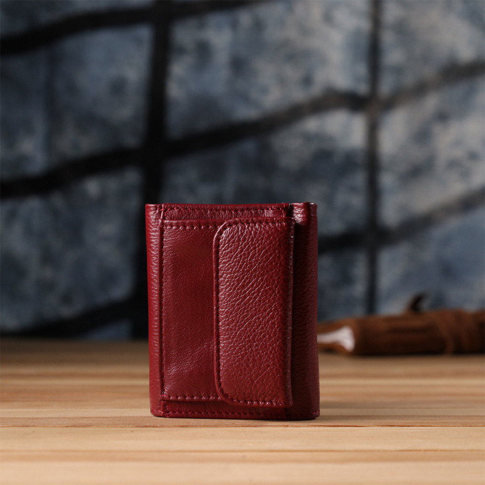 Миниатюрный женский кошелек из натуральной кожи ST Leather 23082 Бордовый Киев - изображение 11