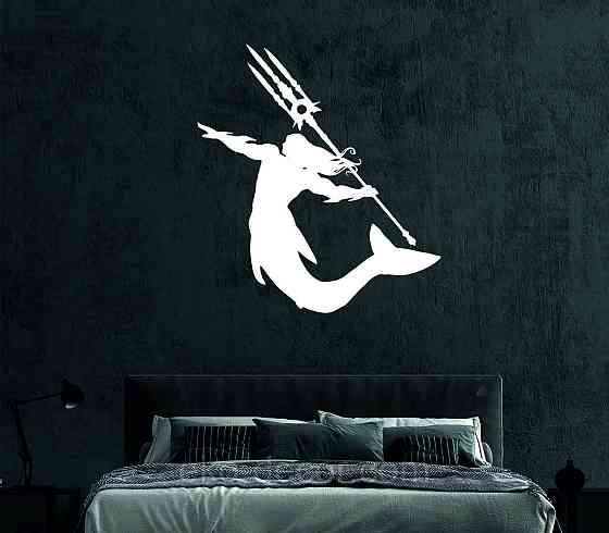 Декоративное настенное 3D Панно «Морской царь» Декор на стену с объемом 70*63 см, Белый Киев