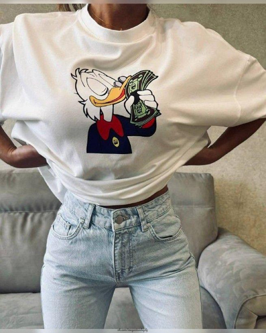 Футболка женская с принтом  46 Белая 2664083327 Днепр - изображение 1