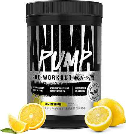 Передтренувальний комплекс Universal Nutrition Animal Pump Non-Stim Powder 442 г, Lemon Surge Луцьк